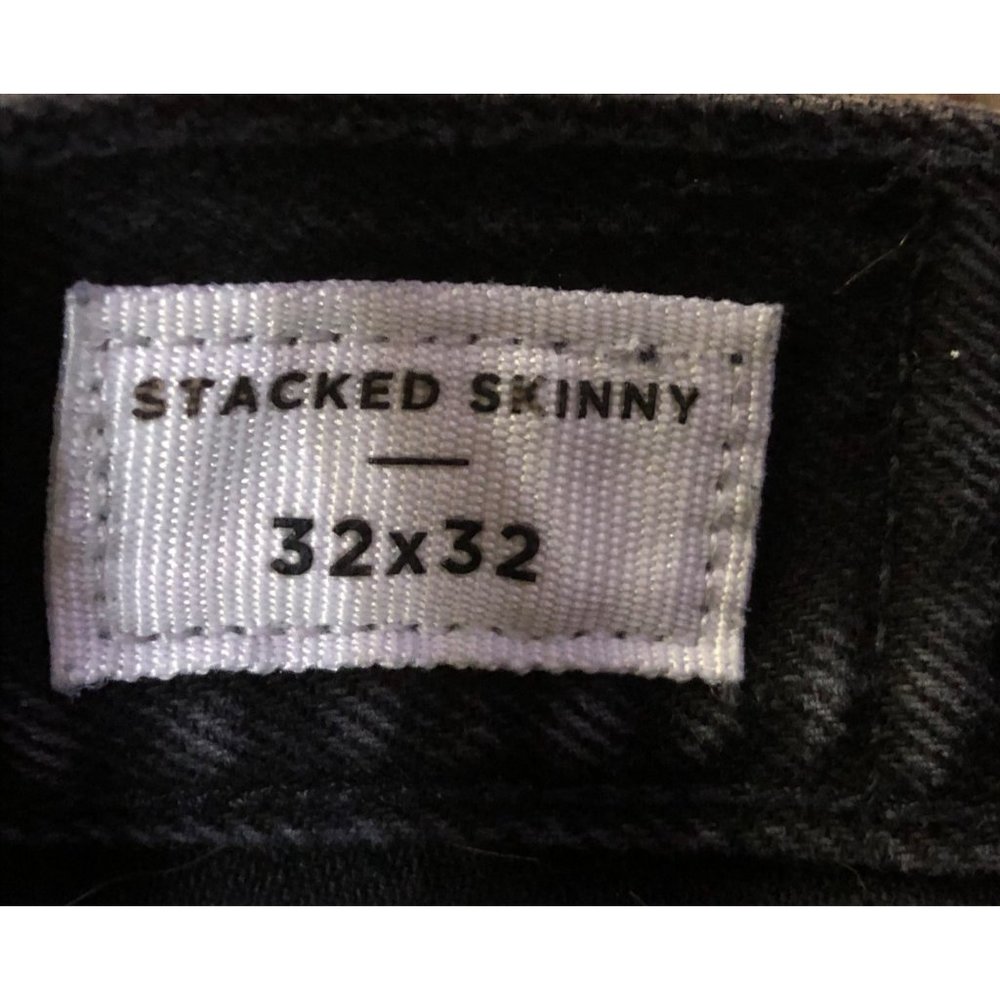 Pacsun Black Jeans Mens 32x32 Used Stacked Skinny Distressed Knees - Picture 9 of 16